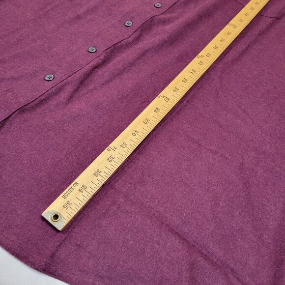 CROFT &BARROW Mens Big & Tall Casual Button Down Shirt 3XLT 100% Cotton Burgundy - Picture 3 of 8